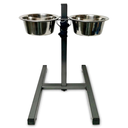 Double Raised Dog Bowl Stand 350ml Pet Cat Elevated Adjustable Food Water Feeder